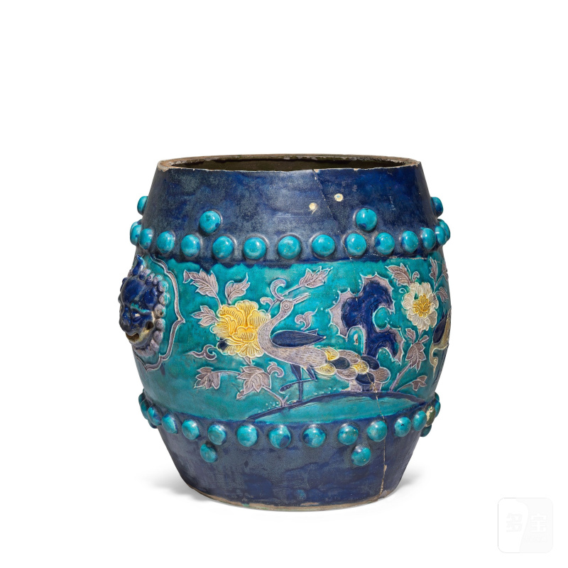 明 琺華鼓凳 | A FAHUA BARREL-SHAPED GARDEN STOOL - 图1